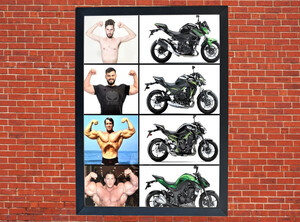 Kawasaki Z1000 Motorcycle Motorbike Compilation A3/A4 Poster Photographic Paper