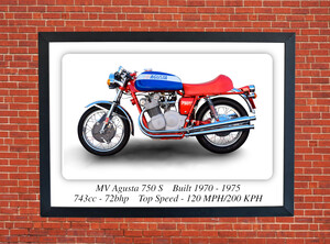 MV Agusta 750 S Motorcycle - A3/A4 Size Print Poster