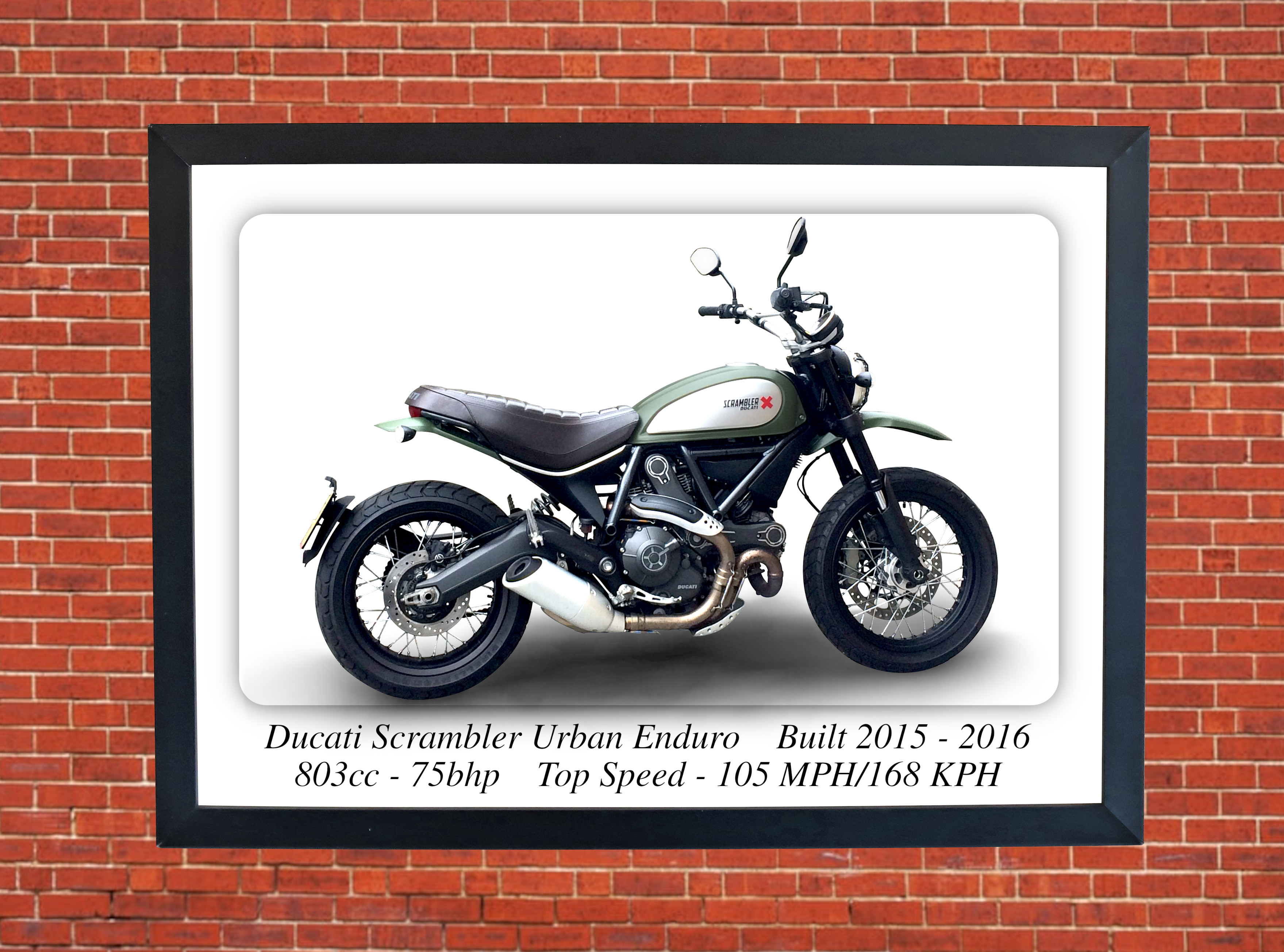 Ducati Scrambler Urban Enduro Motorcycle - A3/A4 Size Print Poster