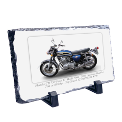 Honda CB 750 Four K Motorcycle on a Natural slate rock with stand 10x15cm
