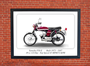 Yamaha FS1E Motorcycle - A3/A4 Size Print Poster