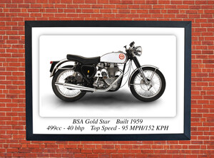 BSA Goldstar Motorcycle - A3 Poster