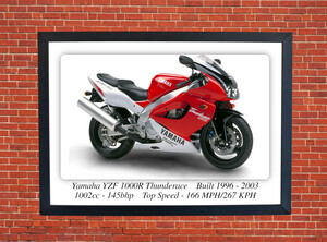Yamaha YZF 1000R Thunderace Classic Motorcycle A3 Size Poster