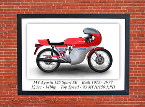 MV Agusta 125 Sport SE Motorcycle - A3/A4 Poster/Print
