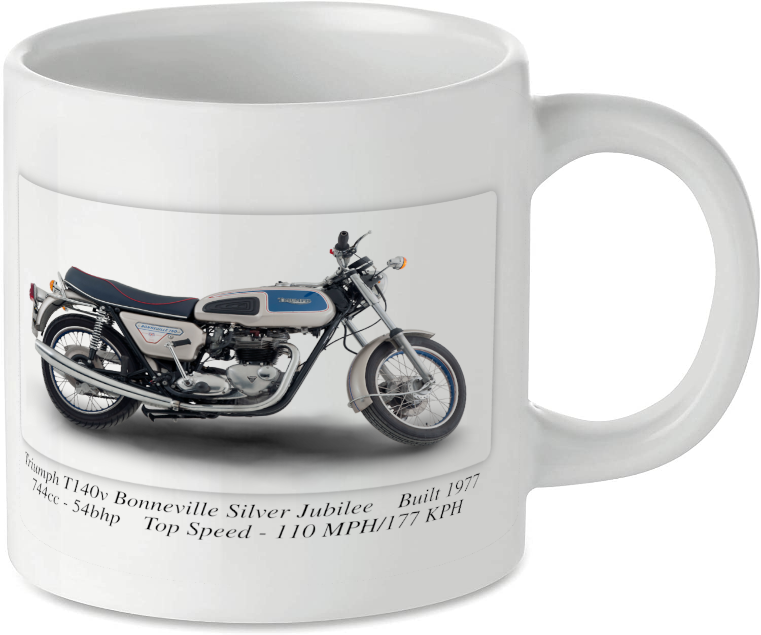 Triumph T140v Bonneville Silver Jubilee Motorbike Tea Coffee Mug Ideal Biker Gift Printed UK