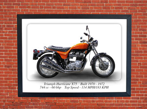 Triumph Hurricane X75 Motorcycle - A3/A4 Size Print Poster