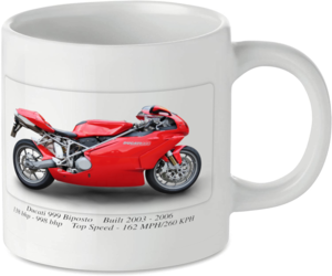 Ducati 999 Biposto Motorcycle Motorbike Tea Coffee Mug Ideal Biker Gift Printed UK