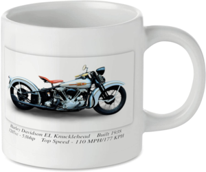 Harley Davidson EL Knucklehead Motorcycle Motorbike Tea Coffee Mug Ideal Biker Gift Printed UK