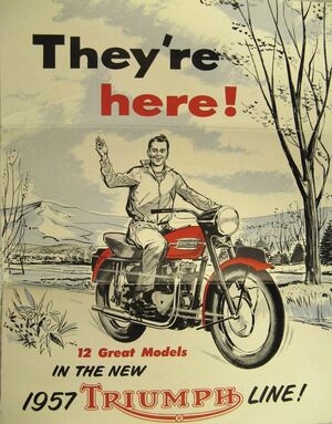 1957 Triumph Motorcycle A3/A4 Promotional Poster