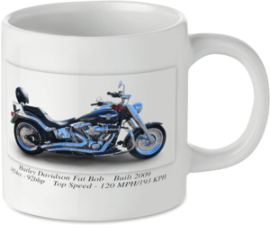 Harley Davidson Fat Bob Motorcycle Motorbike Tea Coffee Mug Ideal Biker Gift Printed UK