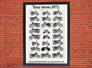 Honda 1972 Motorcycle Compilation Poster