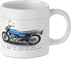 Suzuki T500 Motorbike Tea Coffee Mug Ideal Biker Gift Printed UK