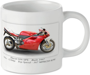 Ducati 916 SPS Motorcycle Motorbike Tea Coffee Mug Ideal Biker Gift Printed UK