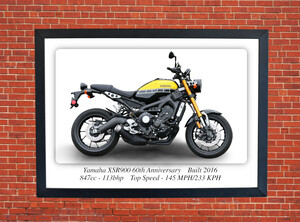 Yamaha XSR900 60th Anniversary Motorcycle - A3/A4 Size Print Poster