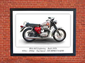 BSA Lightning 650 Motorcycle - A3/A4 Poster