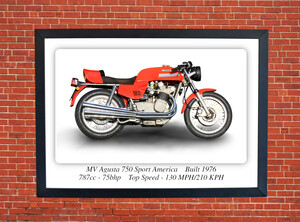 MV Agusta 750 Sport America Motorcycle - A3/A4 Size Print Poster