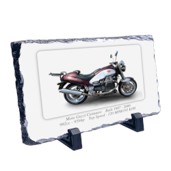 Moto Guzzi Centauro Motorcycle on a Natural slate rock with stand 10x15cm