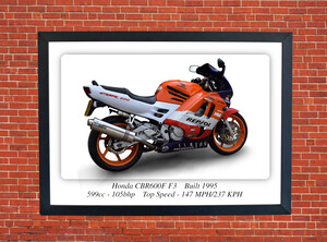 Honda CBR600F F3 Motorbike Motorcycle - A3/A4 Size Print Poster