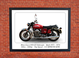 Moto Guzzi 850 GT Eldorado Classic Motorcycle - A3/A4 Size Print Poster