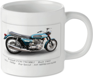 Triumph T150 750 MK1 Motorcycle Motorbike Tea Coffee Mug Ideal Biker Gift Printed UK