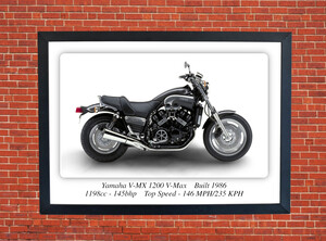 Yamaha 1200 V-Max Motorcycle A3/A4 Size Poster