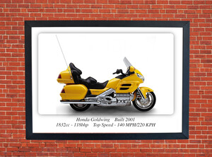 Honda Goldwing 2001 Motorcycle A3/A4 Size Print Poster on Photographic Paper