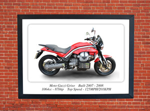 Moto Guzzi Griso Motorcycle - A3/A4 Size Print Poster