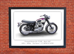 Triumph Bonneville T120R Motorbike Motorcycle - A3/A4 Size Print Poster