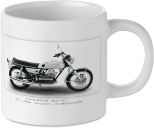 Yamaha RD350 Motorcycle Motorbike Tea Coffee Mug Ideal Biker Gift Printed UK