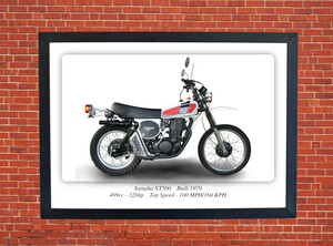 Yamaha XT500 Motorbike Motorcycle - A3/A4 Size Print Poster