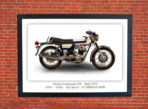 Norton Commando 850 Motorcycle - A3/A4 Size Print Poster