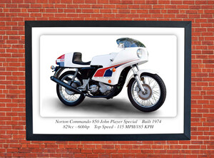 Norton Commando 850 John Player Motorcycle - A3/A4 Size Print Poster