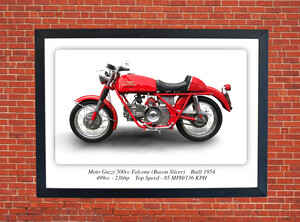 Moto Guzzi 500cc Falcone Motorbike Motorcycle - A3/A4 Size Print Poster
