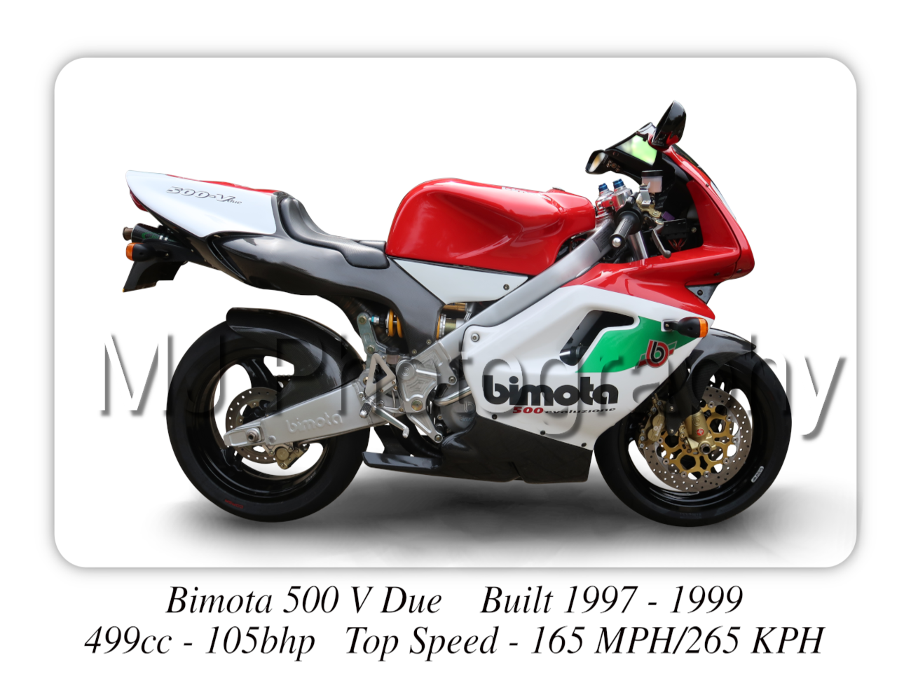 Bimota 500 V Due Motorcycle - A3/A4 Size Print Poster