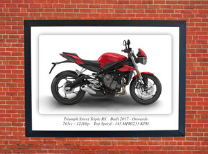 Triumph Street Triple RS Motorbike Motorcycle - A3/A4 Size Print Poster