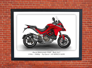 Ducati Multistrada 1200S Motorbike Motorcycle - A3/A4 Size Print Poster