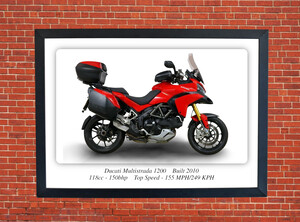 Ducati Multistrada 1200 Motorbike Motorcycle - A3/A4 Size Print Poster