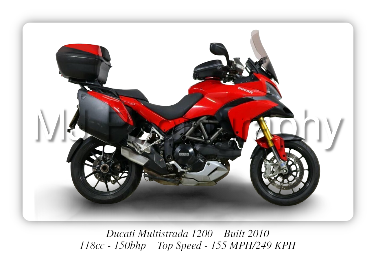 Ducati Multistrada 1200 Motorbike Motorcycle - A3/A4 Size Print Poster