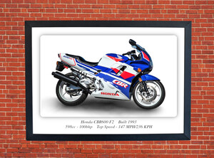 Honda CBR600 F2 Motorbike Motorcycle - A3/A4 Size Print Poster