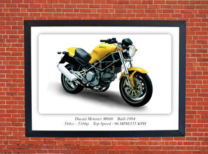 Ducati Monster M600 Motorbike Motorcycle - A3/A4 Size Print Poster