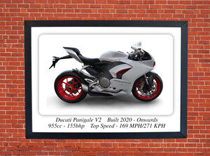 Ducati Panigale V2 Motorcycle - A3/A4 Size Print Poster