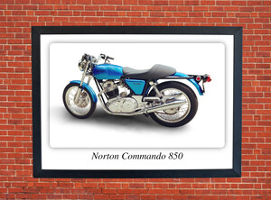 Norton Commando 850 Motorbike Motorcycle - A3/A4 Size Print Poster