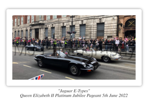 Jaguar E-Types Jubilee Pageant Motorbike Motorcycle - A3/A4 Size Print Poster