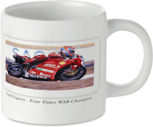 Carl Fogarty - Four Times WSB Champion - Motorcycle Motorbike Tea Coffee Mug Ideal Biker Gift Printed UK