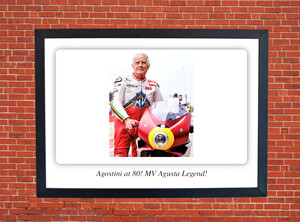 Agostini at 80! MV Agusta Legend! Motorbike Motorcycle - A3/A4 Size Print Poster