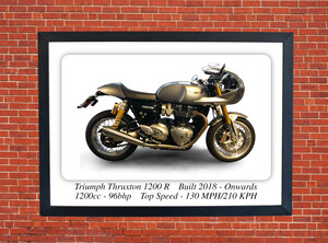 Triumph Thruxton 1200R Motorcycle A3 Size Print Poster on Photographic Paper
