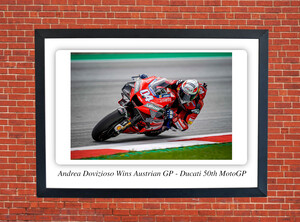 Andrea Dovizioso Wins Austrian GP Motorbike Motorcycle - A3/A4 Size Print Poster