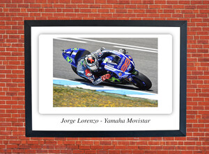 Jorge Lorenzo Yamaha Movistar Motorbike Motorcycle - A3/A4 Size Print Poster