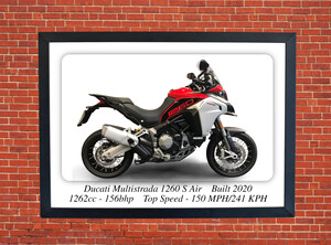 Ducati Multistrada 1260S Air Motorcycle - A3/A4 Size Print Poster