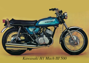 Kawasaki H1 Mach III 500 Motorbike Motorcycle A3/A4 Size Print Poster Photographic Paper Wall Art